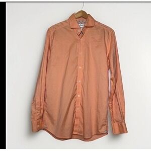 Robert Graham 100% Cotton Long Sleeve Button Up Shirt Size 39 15.5 Tailored Fit